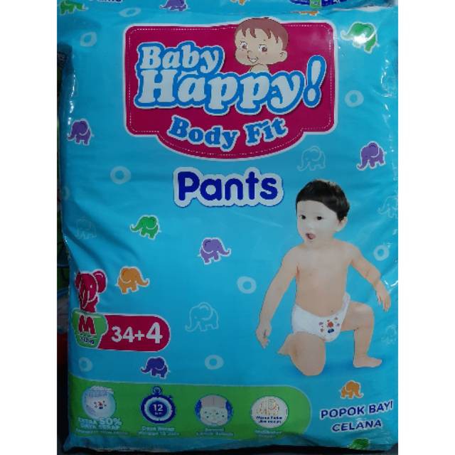 Baby Happy Body Fit Pants M34+4 atau M34 / L30+4  atau L30/L28 exp 2024  -  MURAH