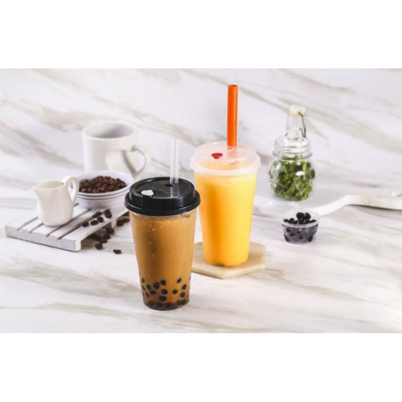 Plastik Cup Boba 700 ml (25 set) Cup Cheese Tea-  Cup Juice - Cup Kopi Teh - Cup Injection