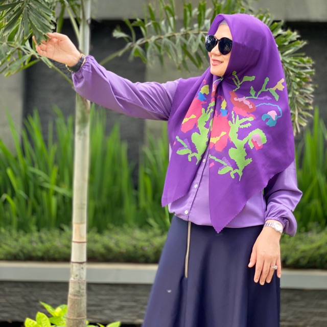 Jilbab Etnik Lagosi in Purple