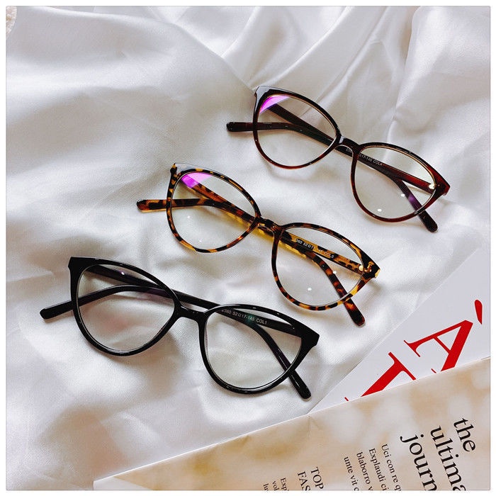 Kacamata Korea Wanita Kacamata Anti Radiasi Wanita Fashion Cat Eye retro flat Eyeglasses BIMA.Ols