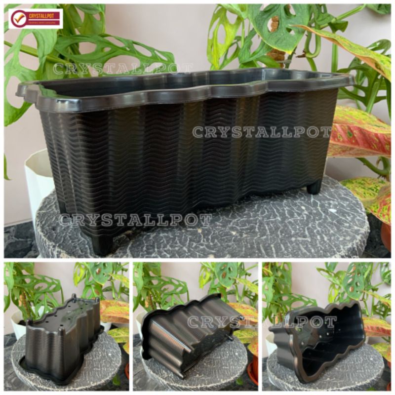 Pot bunga tanaman panjang sgp 01 HITAM(panjang 37cm) - sgp 01 hitam