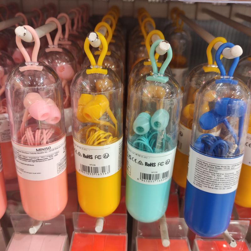 Earphone Color full Music Earphones Headphone Headset Miniso Original