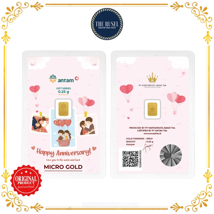 Logam Mulia LM Antam x Hartadinata (emaskita) - Anniv Balon 0,25 gr