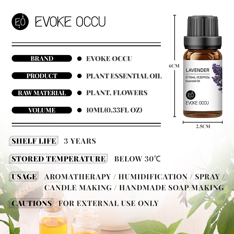 Evoke Occu - 10ml Essential Oil Minyak Aroma Terapi Diffuser Humidifier Natural Relax Fresh Candle Soap Bath Aromatherapy