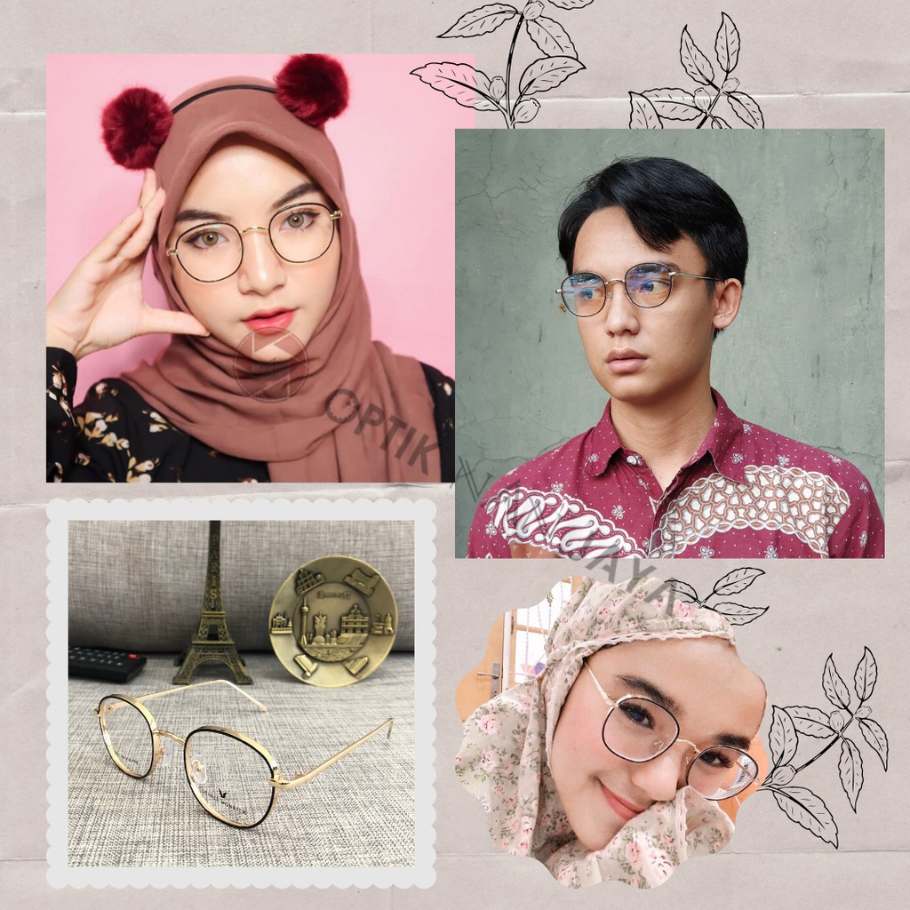 GRATIS LENSA ANTI RADIASI - Frame Kacamata Minus Pria Wanita Gentel Monster GM226