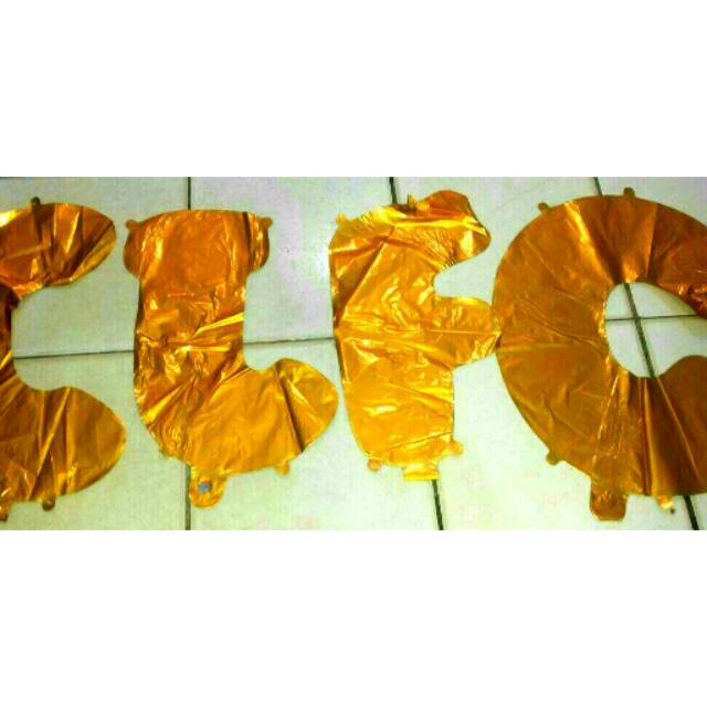 Balon Foil Huruf Emas