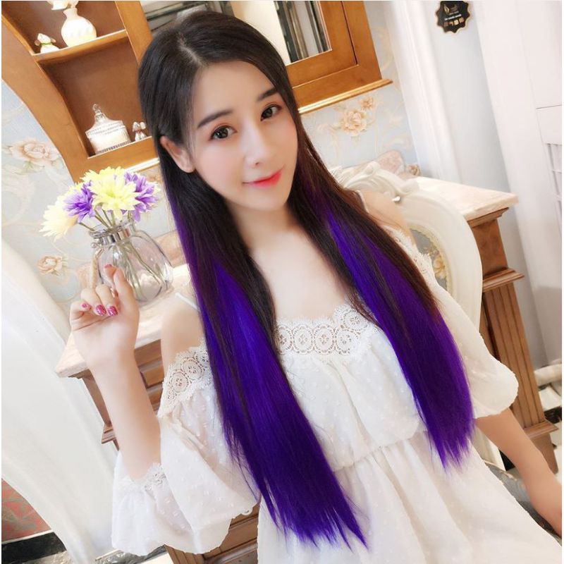 HALF WIG LURUS WARNA POLOS BIG LAYER HAIR CLIP HAIRCLIP HAIR EXTENSION RAMBUT PALSU OMBRE