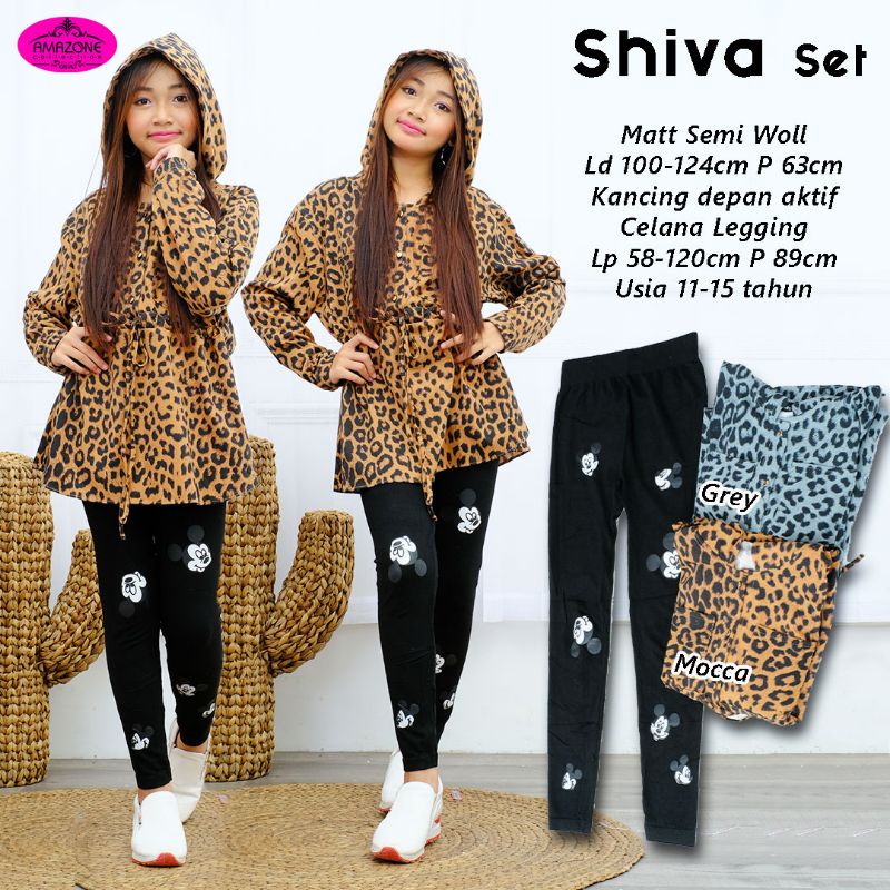 Baju setelan anak tanggung/motif macan / Baju Anak Perempuan