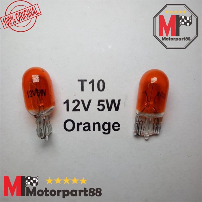 BOHLAM SENJA MOTOR T10 BENING ORANGE MERAH BIRU 12V 5W KNZ HARGA UNTUK 1KOTAK ISI 100PCS KNZ TRQ