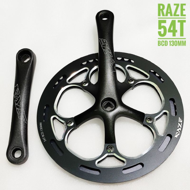 Crank RAZE 54T BONUS BEL - Crank Raze 54t bcd 130mm - single crank 54t - crank sepeda lipat 54t - cr