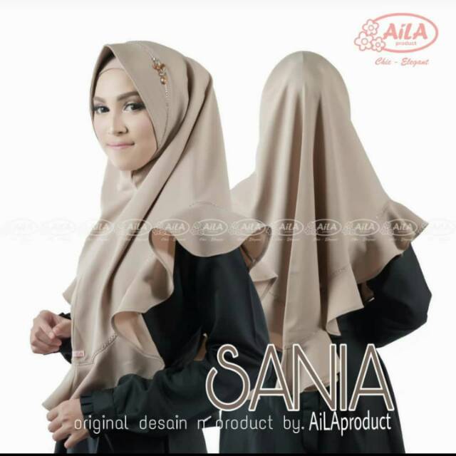 SANIA ORIGINAL PRODUCT AILA KHIMAR CANTIK HIJAB HANDMADE BRANDED BEST SELLER