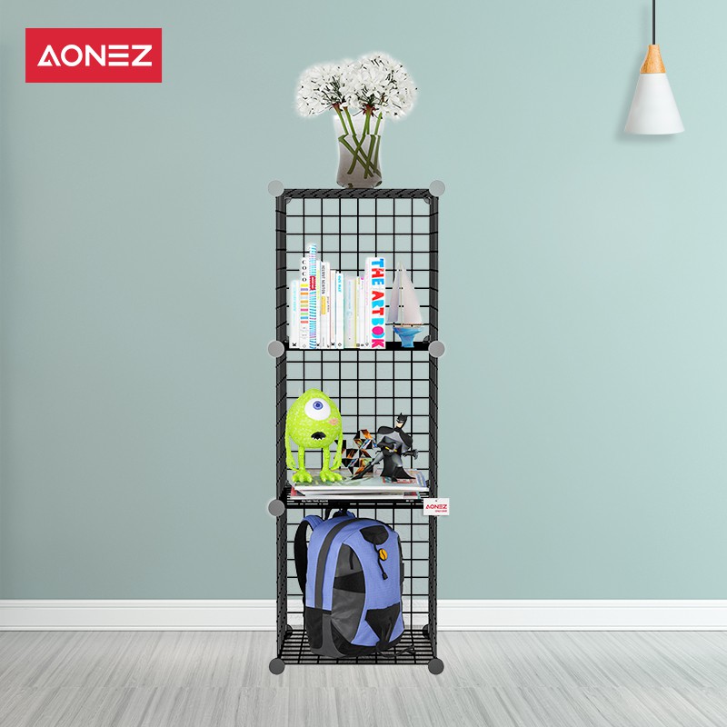 Aonez Rak buku Lemari kantor DIY Rak jaring besi lemari Aonez Rak buku Lemari kantor DIY Rak jaring besi lemari