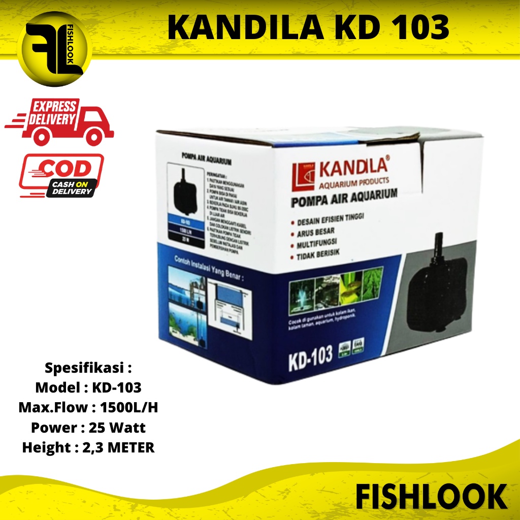 Mesin Pompa Air Hidroponik KANDILA KD-103 Tahan Lama AQUARIUM