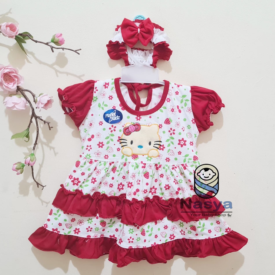 [P-008] Dress Bayi (0-6 bulan) / Setelan Bayi Perempuan Pita &amp; Animal