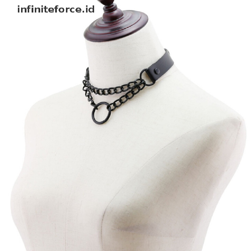 Kalung Choker Bahan Kulit Imitasi Gaya Gothic Punk