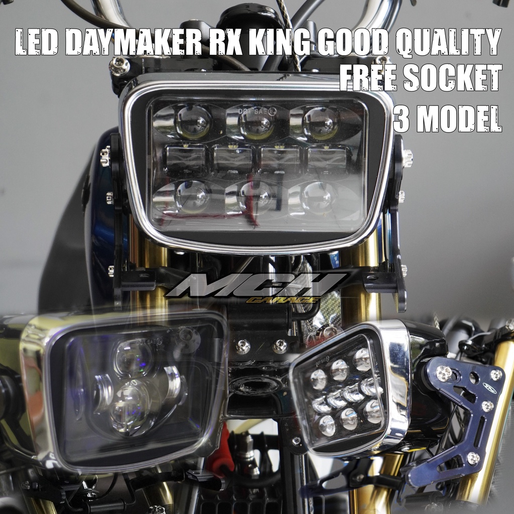Lampu depan biled Daymaker Oval Rx King || Batok+Ring Original Yamaha Socket H4/HS1