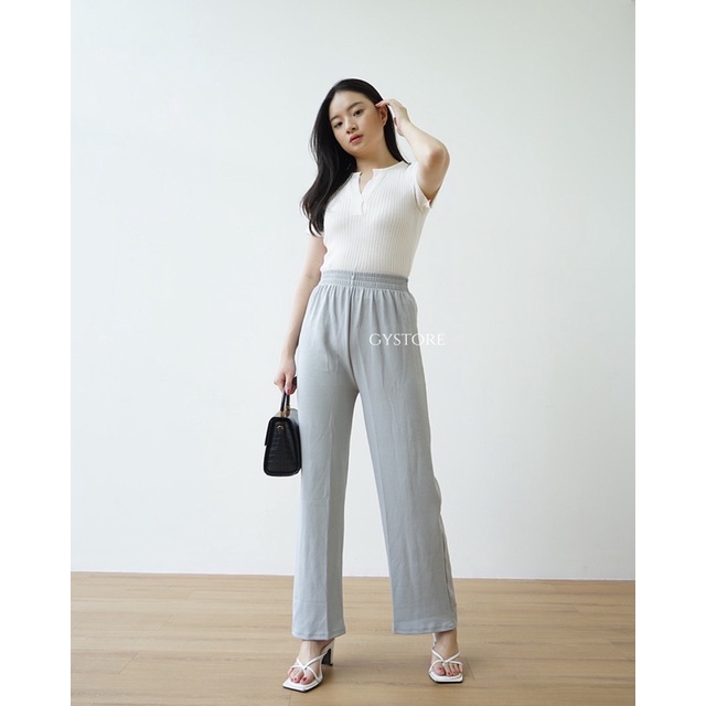 Hebbe Knit Pants | Celana Knit Highwaist