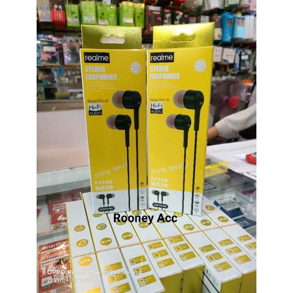 HF HEADSET EARPHONE REALME MA-20 SUPERBASS GROSIRAN MURAH HF REALME C21Y C20 C11 2021 NEW