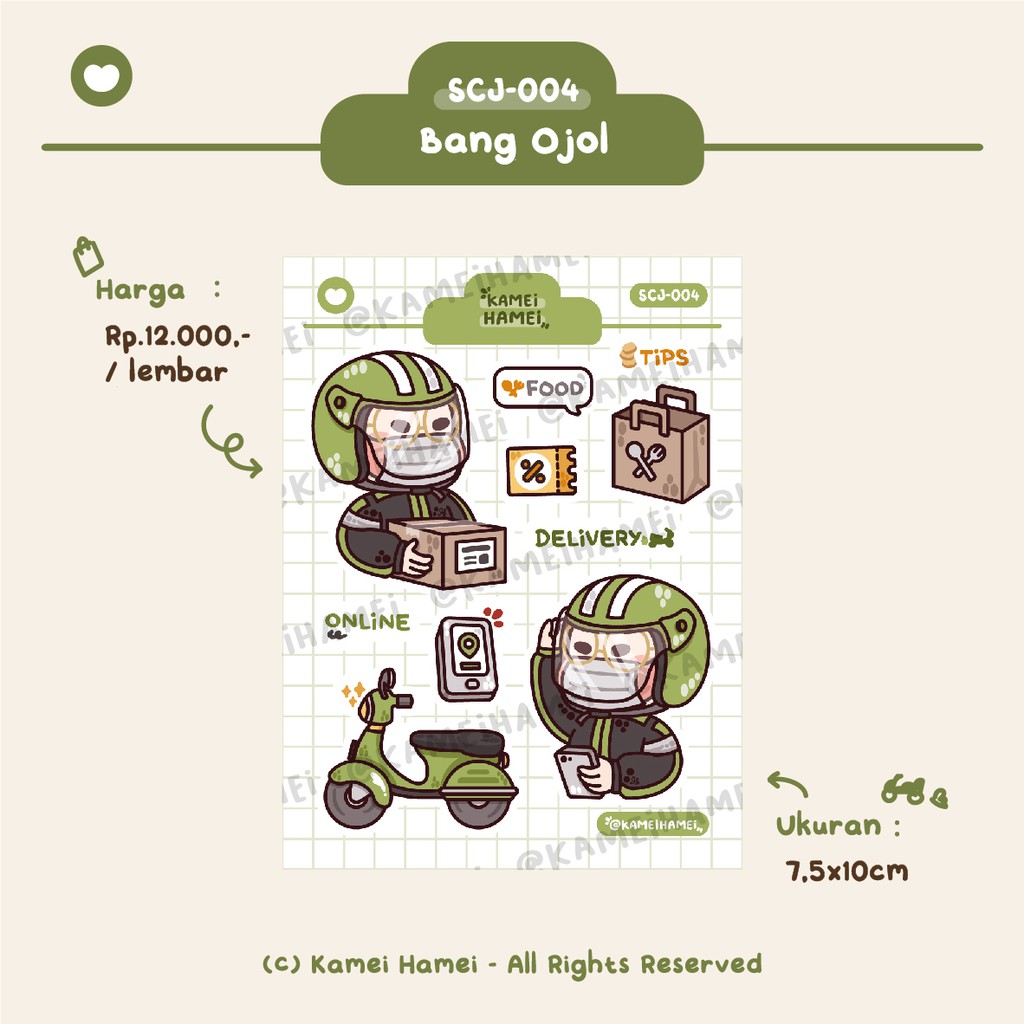 

SCJ-004 Bang Ojol | Kamei Hamei Deco Planner Sticker