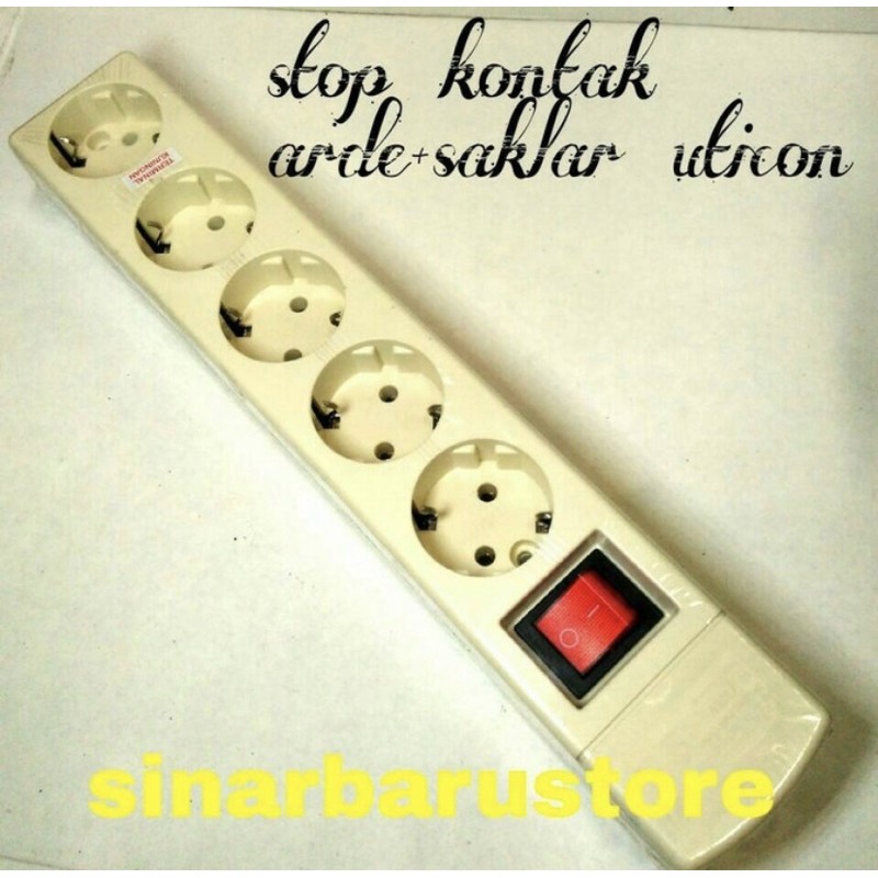 Stop Kontak Arde Uticon + Saklar 5 Lubang