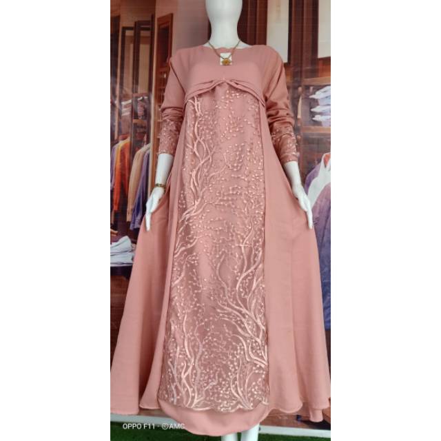 Gamis brokat kombinasi