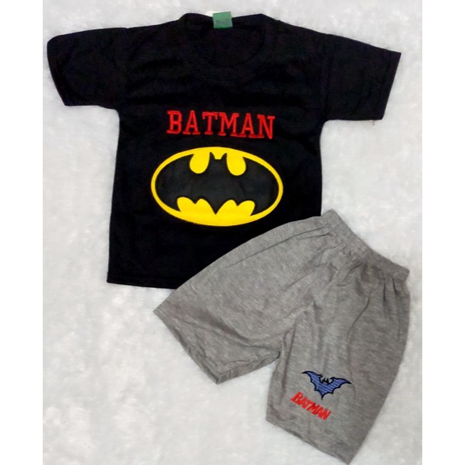 SETELAN ANAK BORDIRAN BATMAN USIA 0BULAN-10THN