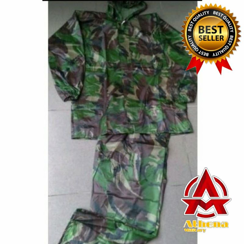 Jas hujan loreng TNI | jas hujan army | setelan mantel loreng army tactical