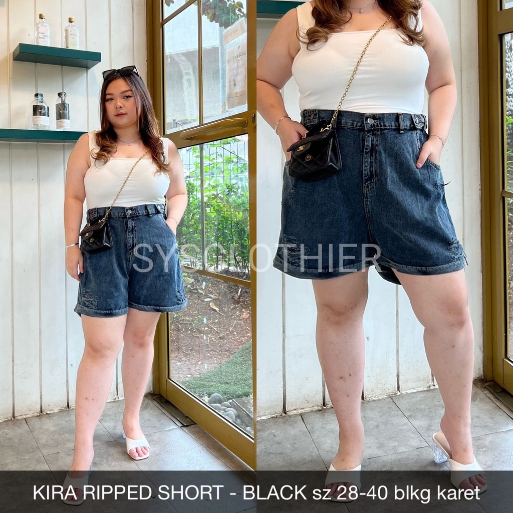 CELANA JEANS WANITA KIRA SHORT RIPPED-SYSCLOTHIER