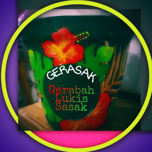 Pot Gerabah Lukis - Pot Clay - Pot kaktus