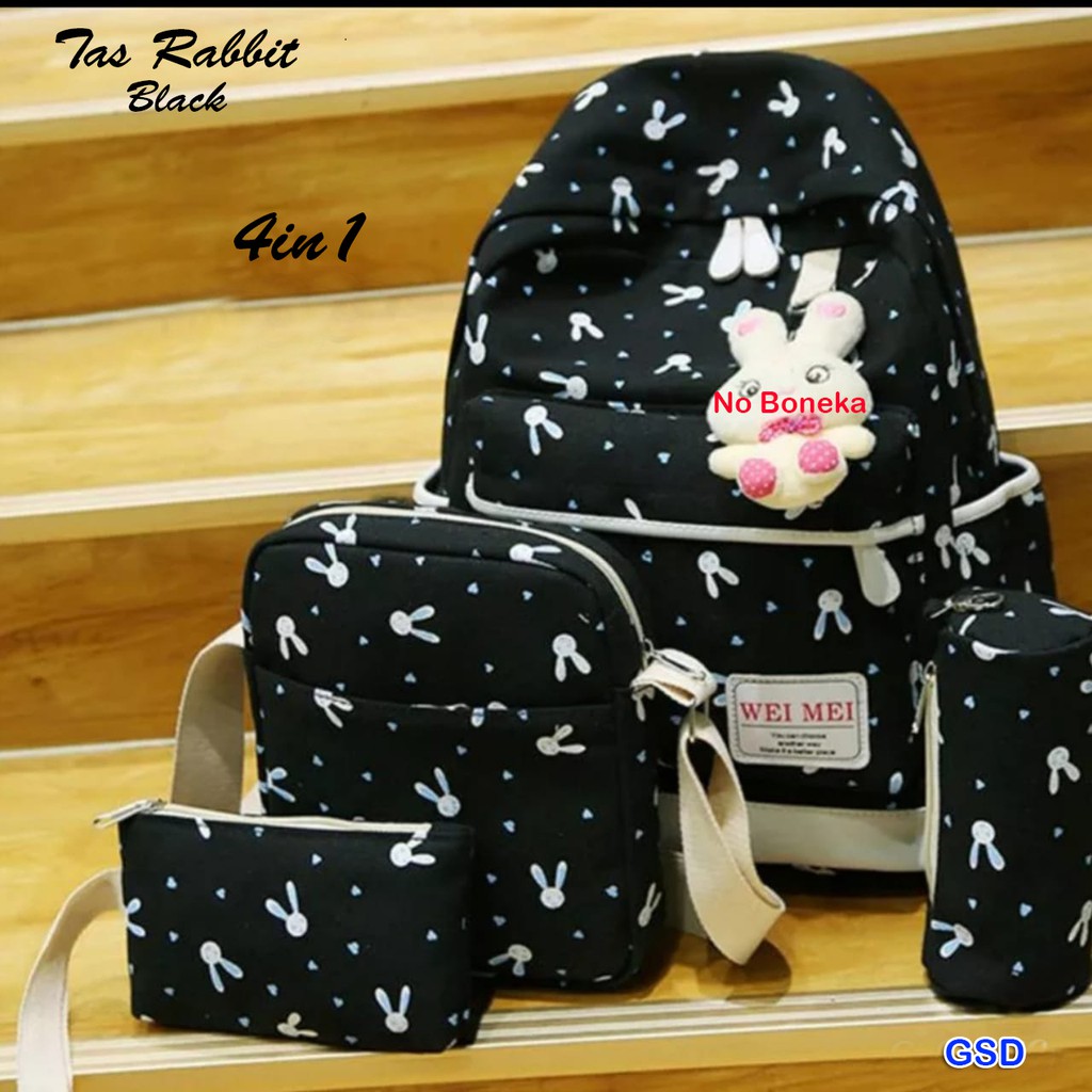 tas rabbit 4in1/paket tas sekolah anak murah/tas ransel anak/tas backpack+slempang+kotak pensil