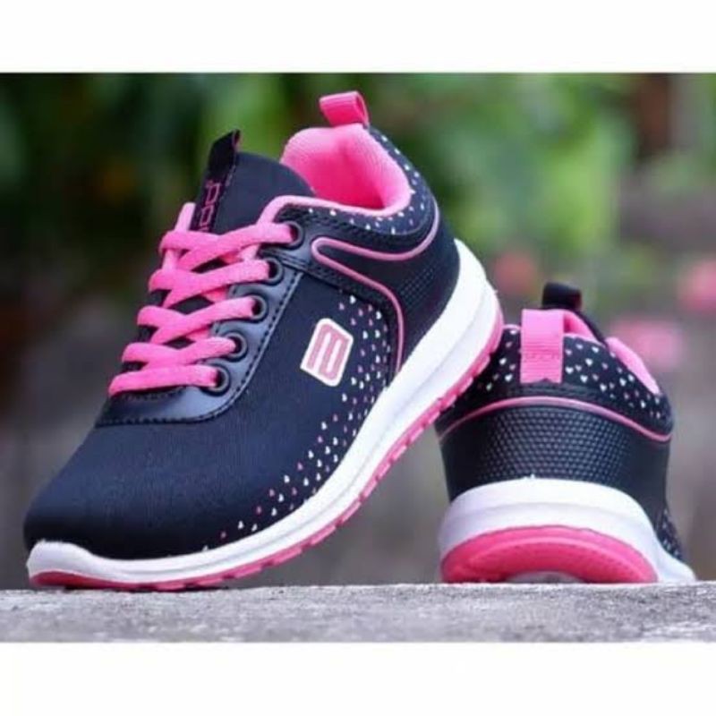 sepatu ANDO TIFFANY ( 37 - 40 ) HITAM/FUSHIA - sepatu sneakers wanita