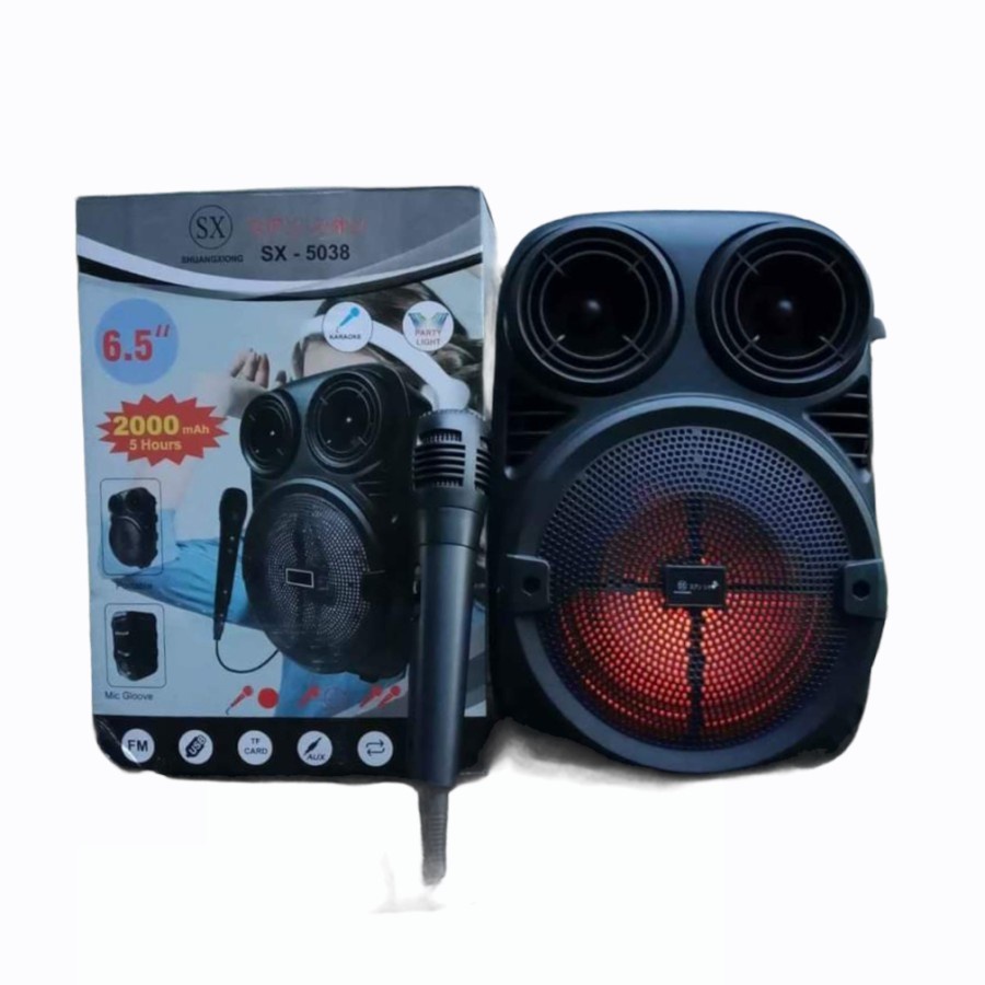 Speaker Aktif Bluetooth Shuangxiong Sx-5038/Grain Power 3381 Gratis Mic Berkualitas dan tahan lama