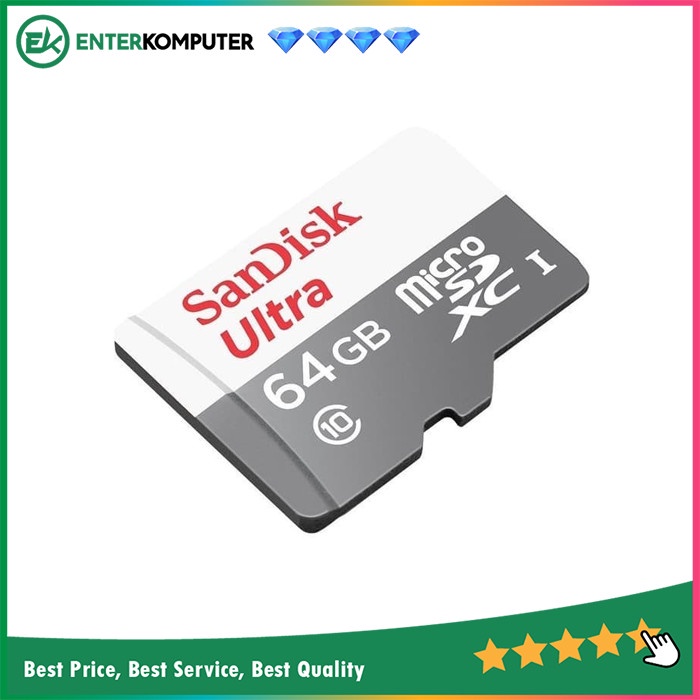 Sandisk MicroSD Ultra 100MB/S 64GB Class 10 UHS-1 - SDSQUNR-064G