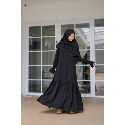 Abaya Turki Polos Hitam - Almeera Series