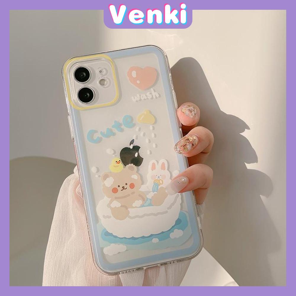 Soft Case Silikon Tpu Transparan Motif Beruang / Bebek Untuk Iphone 13 Pro Max / 12pro / Max / 11 / 7p / 8p / Xs / Xr / Xsmax / 7p / 8p / X