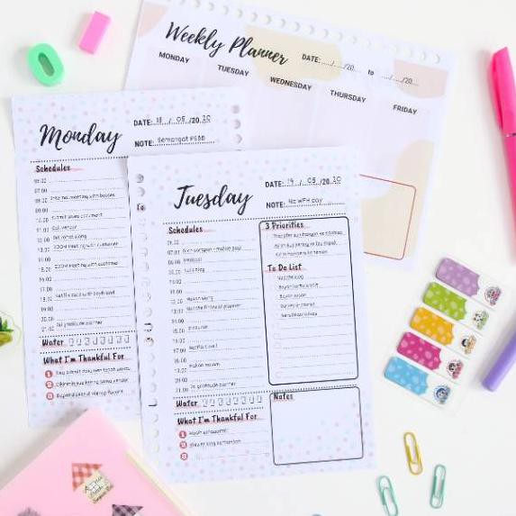 

AC9 Daily Planner A5 & B5 Kertas Binder Loose Leaf / Bullet Journal / Sehati Planner ≛ uu (Best Prod