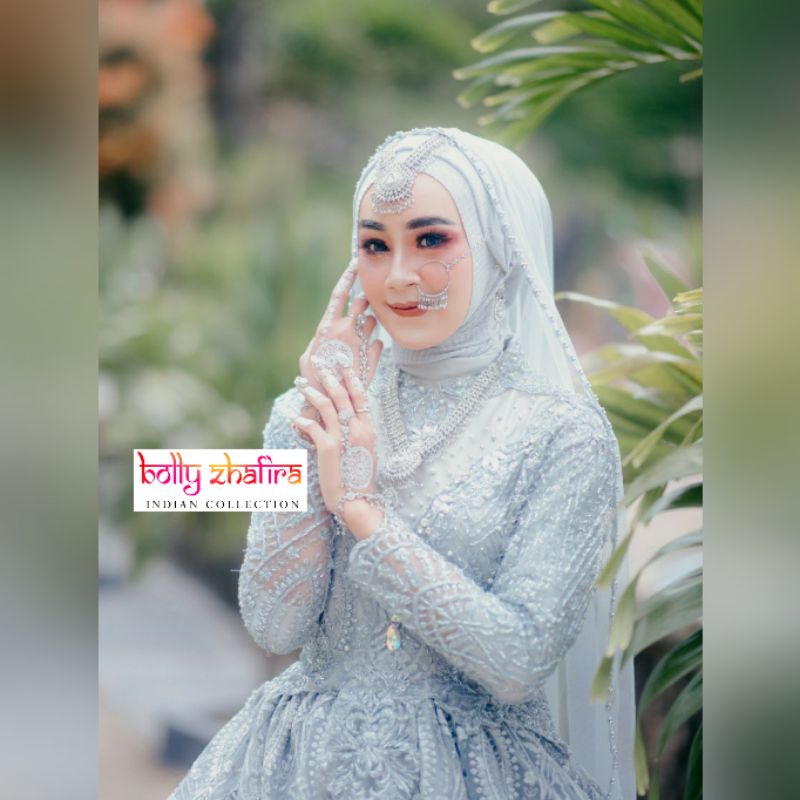 BRIDAL SET KALUNG INDIA SET SILVER Simpel pengantin india