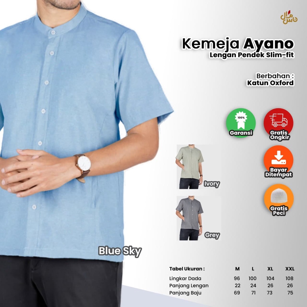 Kemeja Pria Ayano Modern Lengan Pendek Slimfit