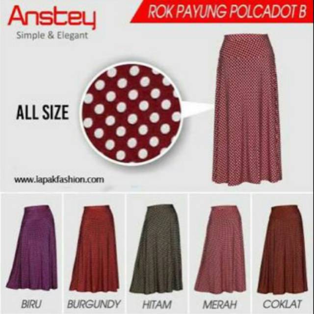 Rok Jersey murah motif polkadot