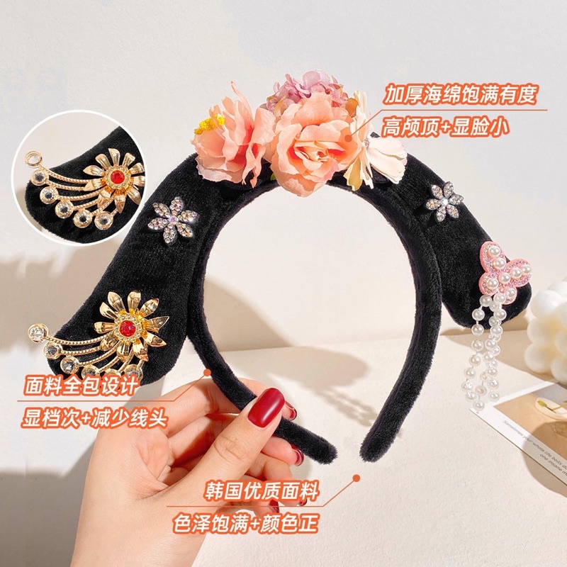 Delunashop Bando Bandana Headband Kain Putri Huan Zhu Pita Aksesoris Fashion Rambut Model Imlek Cny Sincia Tahun Baru Cina China Chinesse New Year Ukuran Size Anak