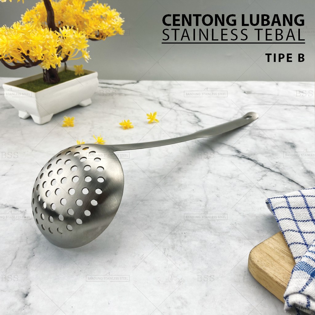 2 pilihan ukuran centong sendok kuah sup soup sayur ladle lubang stainless tebal doff