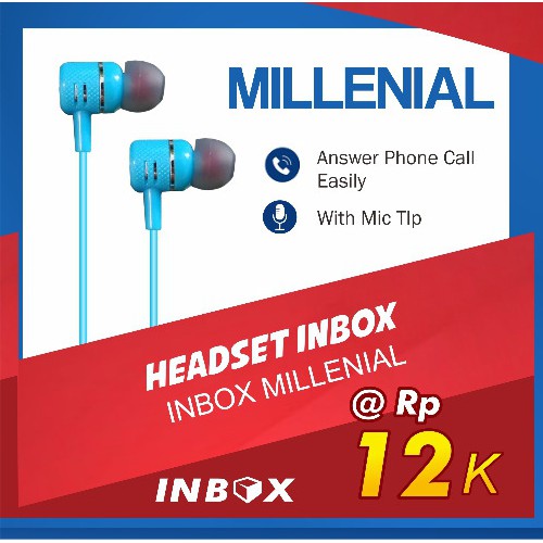 HEADSET EARPHONE INBOX MILLENIAL