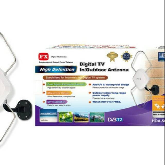 Antena TV Digital PX HDA 5600. Indoor &amp; Outdoor. Kualitas Jernih