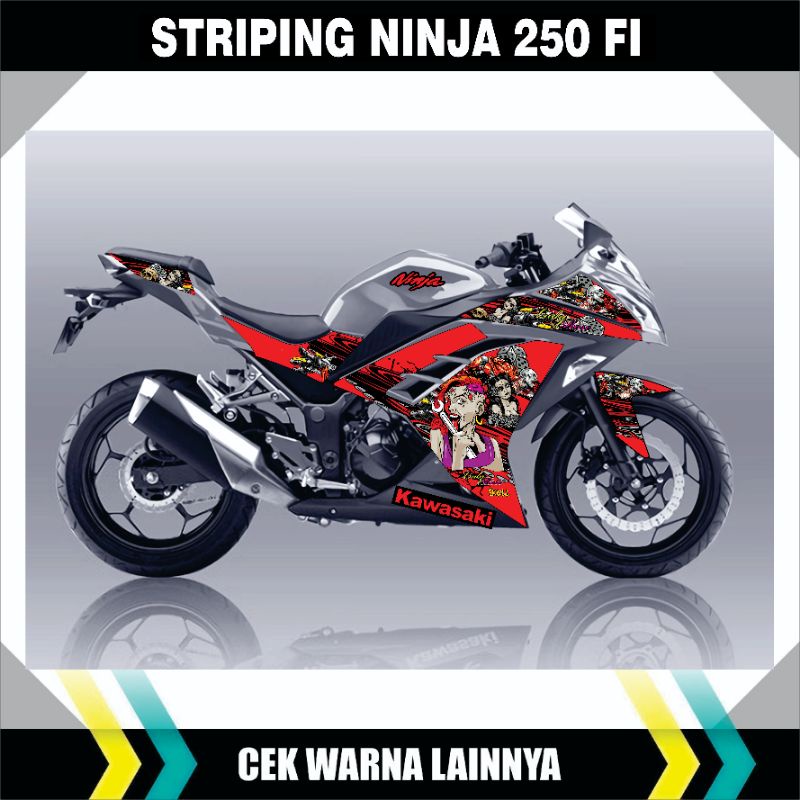 Striping Sticker / Stiker ninja 250 FI 2016-2017 SE / NINJA FI 250 Zombi