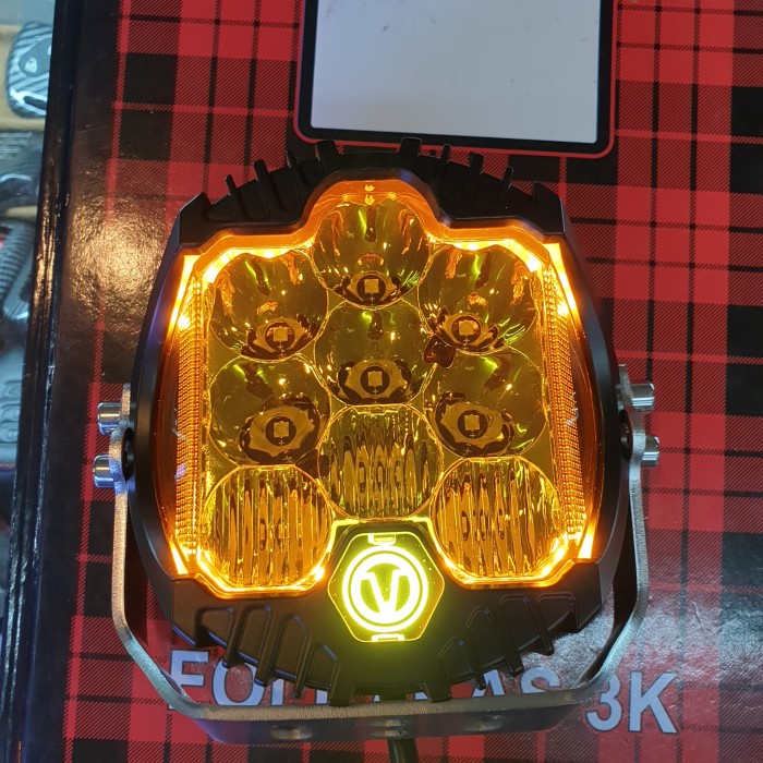 Lampu LED tembak sorot mobil super terang warna kuning + DRL