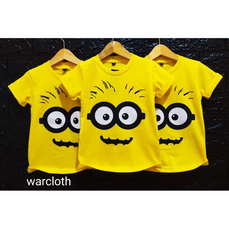 kaos baju distro anak laki laki minion Kuning