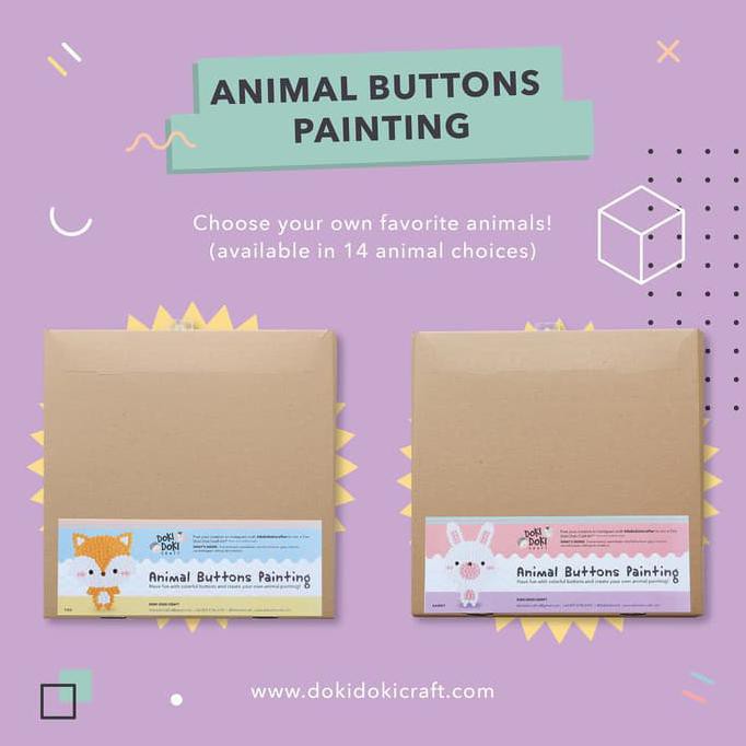 

Animal Buttons Painting Craft Kit - Diy - Kerajinan Tangan Anak