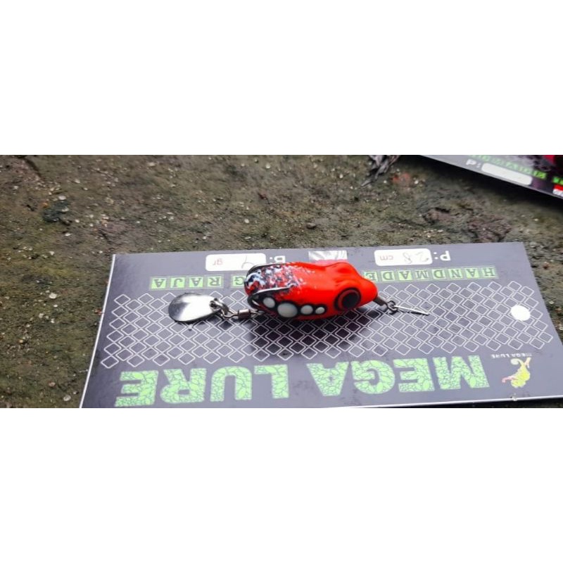 SOFT FROG MEGA LURE 2,8cm. umpan mainan. umpan pancing. umpan mini. umpan gabus. umpan kocolan. umpa