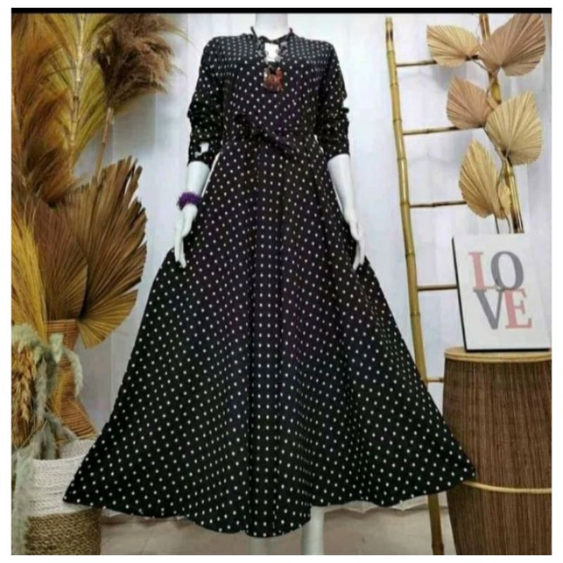 gamis polkadot terbaru dan terlaris