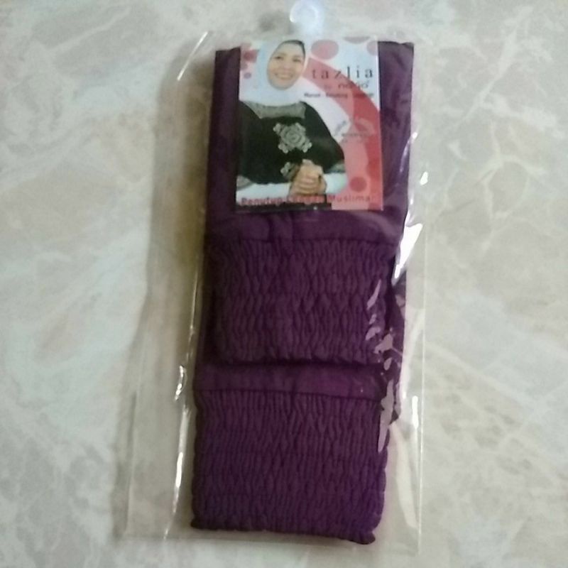 manset tangan kerut pendek /manset tangan original TAZLIA/manset SMOKE-Ungu terong